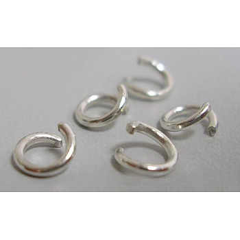 Iron Jump Rings, Open, Silver Color Plated, Single Ring, 21 Gauge, 5x0.7mm, Inner Diameter: 3.6mm, about 16000pcs/1000g